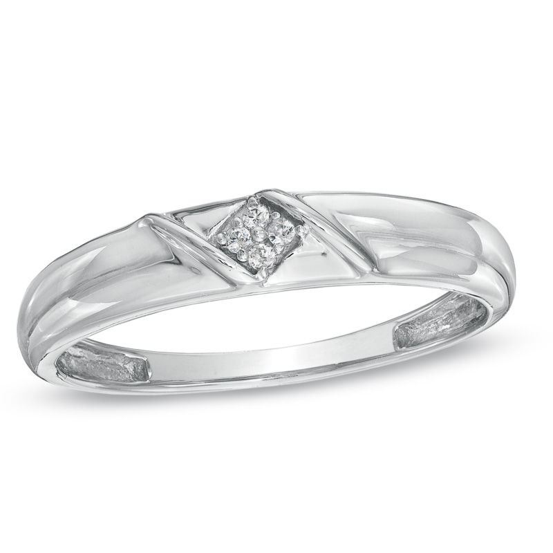 Diamond Accent Band in 10K White Gold