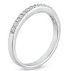 Thumbnail Image 1 of Ladies' 1/10 CT. T.W. Diamond Wedding Band in 10K White Gold