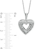 Thumbnail Image 1 of 3/4 CT. T.W. Round and Baguette Diamond Heart Pendant in Sterling Silver