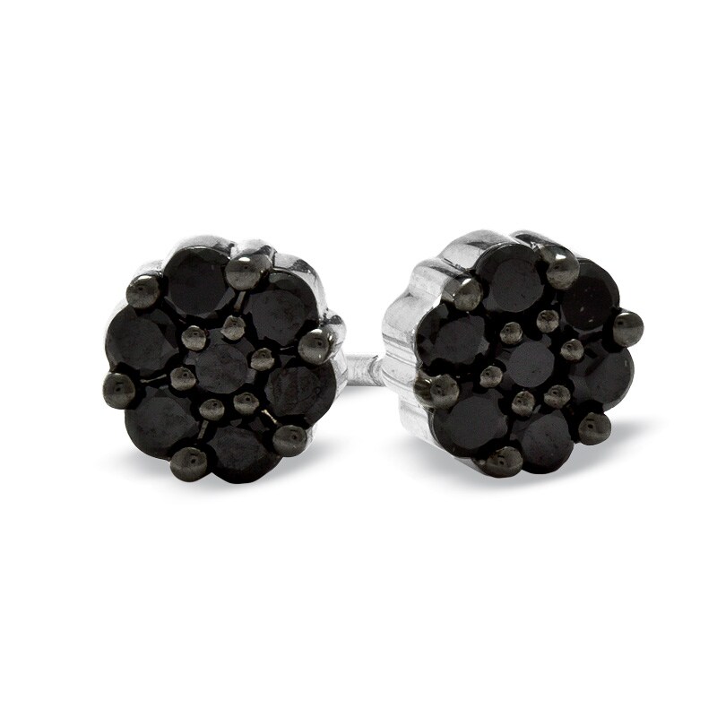 1/2 CT. T.W. Enhanced Black Diamond Stud Earrings in 10K White Gold Zales