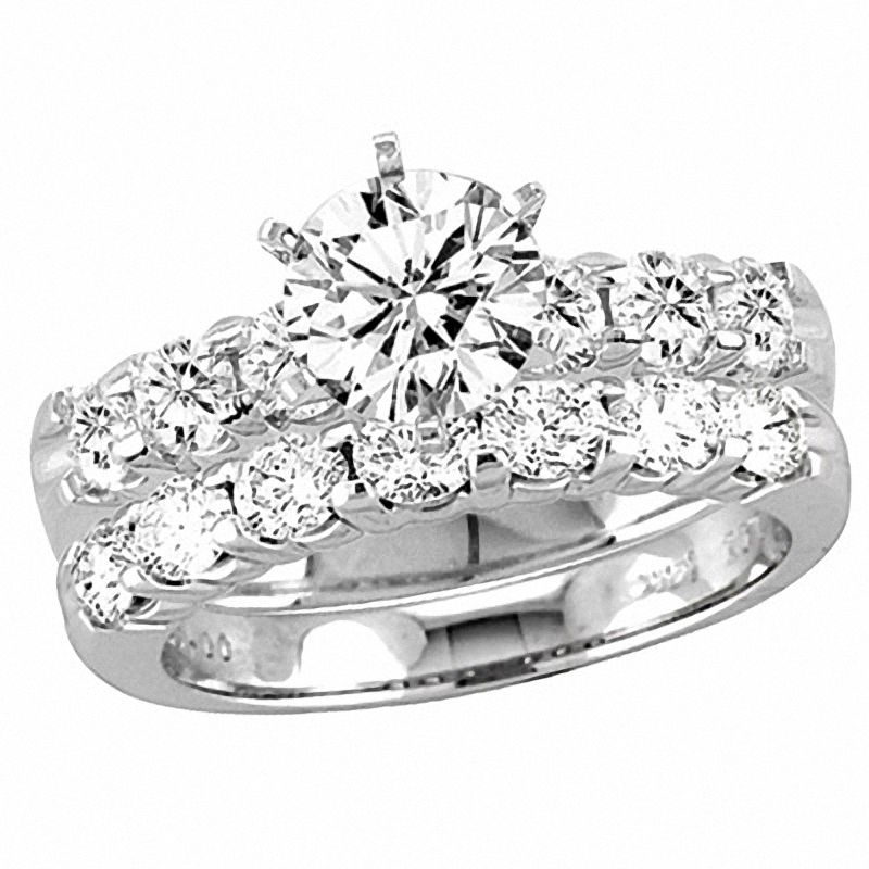 1 CT. T.W. Diamond Bridal Set in 14K White Gold