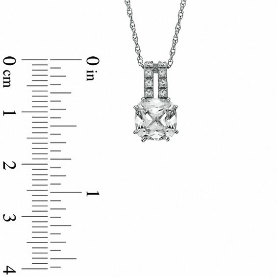 Cushion-Cut Lab-Created White Sapphire Pendant, Ring and Earrings Set in Sterling Silver - Size 7