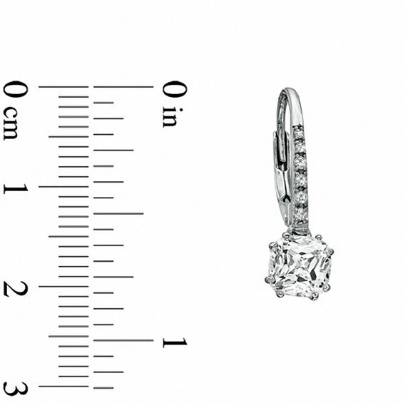 Cushion-Cut Lab-Created White Sapphire Pendant, Ring and Earrings Set in Sterling Silver - Size 7