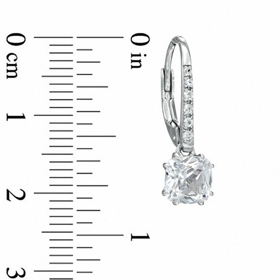 Cushion-Cut Lab-Created White Sapphire Pendant, Ring and Earrings Set in Sterling Silver - Size 7