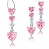 Thumbnail Image 1 of Heart-Shaped Lab-Created Pink and White Sapphire Pendant and Earrings Set in Sterling Silver