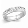 Thumbnail Image 1 of 1/4 CT. T.W. Certified Princess-Cut Diamond Wedding Band in 14K White Gold (I/SI2)