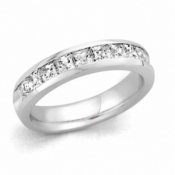 1/2 CT. T.W. Diamond Channel Set Wedding Band in 14K White Gold (H 