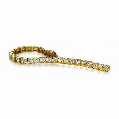 Zales Sideways Oval Citrine Tennis Bracelet in Sterling Silver - 7.25