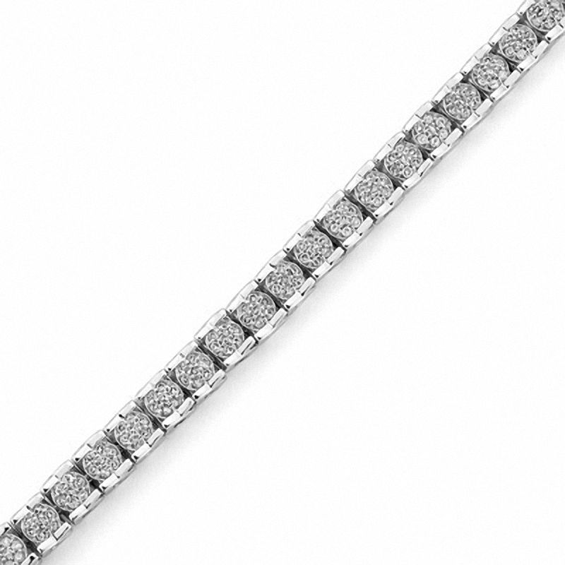 2 CT. T.W. Diamond Cluster Tennis Bracelet in Sterling Silver (H-I/I2-I3)