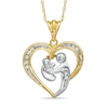 Thumbnail Image 0 of Diamond Accent Heart-Shaped Motherly Love Pendant in 10K Two-Tone Gold