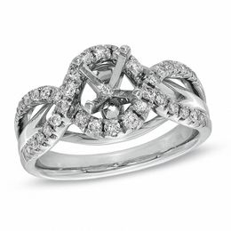 1/2 CT. T.W. Diamond Swirl Semi-Mount in 14K White Gold