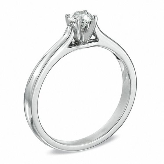 Celebration FireÂ® 1/3 CT. Diamond Solitaire Engagement Ring in 14K White Gold (H-I/Si1-Si2)