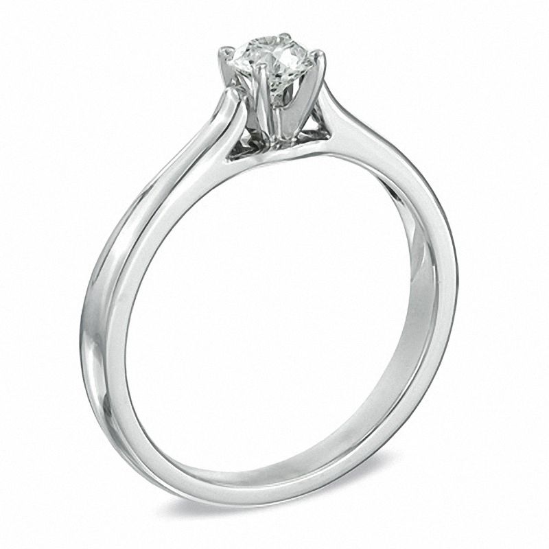 Celebration Fire® 1/3 CT. Diamond Solitaire Engagement Ring in 14K White Gold (H-I/SI1-SI2)