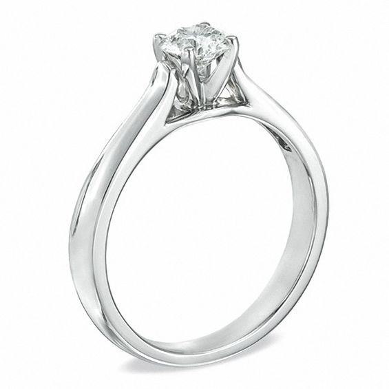 Celebration FireÂ® 1/2 CT. Diamond Solitaire Engagement Ring in 14K White Gold (H-I/Si1-Si2)