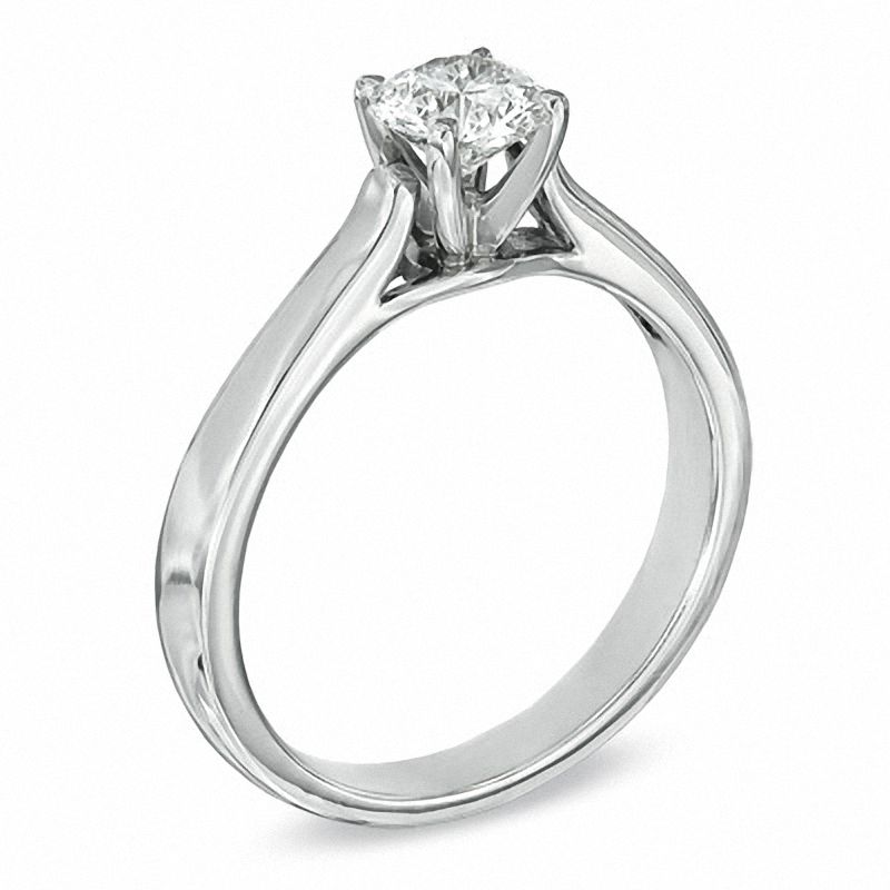 Main Image 2 of Celebration Fire® 5/8 CT. Diamond Solitaire Engagement Ring in 14K White Gold (H-I/SI1-SI2)