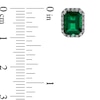 Thumbnail Image 1 of Lab-Created Emerald and White Sapphire Stud Earrings in Sterling Silver