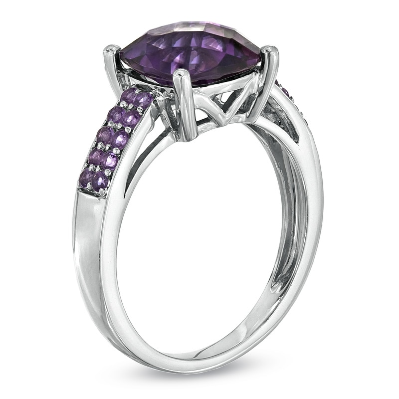Main Image 2 of Cushion-Cut Amethyst Ring in Sterling Silver