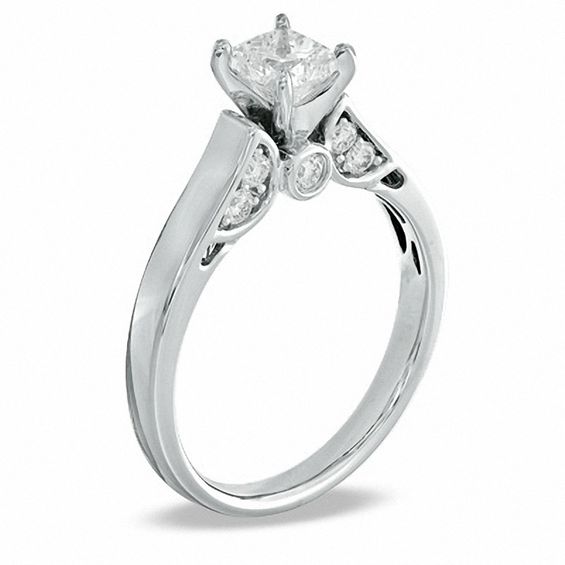 1 CT. T.w. Certified Canadian Princess-Cut Diamond Engagement Ring in 14K White Gold (I/I1)