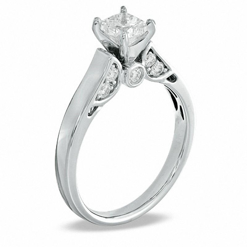 Main Image 2 of 1 CT. T.W. Certified Canadian Princess-Cut Diamond Engagement Ring in 14K White Gold (I/I1)