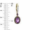 Thumbnail Image 2 of Oval Amethyst, Smoky Quartz and Diamond Accent Earrings in 10K Gold