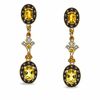 Thumbnail Image 1 of Citrine, Smoky Quartz and Diamond Accent Drop Earrings in 10K Gold