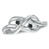 Thumbnail Image 1 of 1/20 CT. T.W. Black Diamond Infinity Knot Ring in Sterling Silver