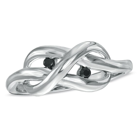 1/20 CT. T.w. Black Diamond Infinity Knot Ring in Sterling Silver