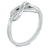 Thumbnail Image 2 of 1/20 CT. T.W. Black Diamond Infinity Knot Ring in Sterling Silver