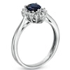 Thumbnail Image 2 of Lab-Created Blue and White Sapphire Ring in Sterling Silver
