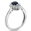 Thumbnail Image 1 of Lab-Created Blue and White Sapphire Ring in Sterling Silver