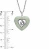 Heart-Shaped Green Jade Motherly Love Pendant in Sterling Silver