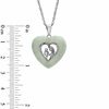 Thumbnail Image 1 of Heart-Shaped Green Jade Motherly Love Pendant in Sterling Silver