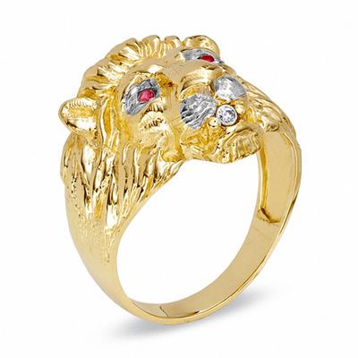 Impressive Lion Head Ring, Lions Ring, Made of 585 Gold, Diamond and Rubies  For Sale at 1stDibs | gold lion ring ruby eyes, gold lion ring with ruby  eyes, lions head ring