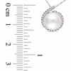 8.0 - 8.5mm Cultured Freshwater Pearl and Diamond Accent Pendant in 10K White Gold - 17"