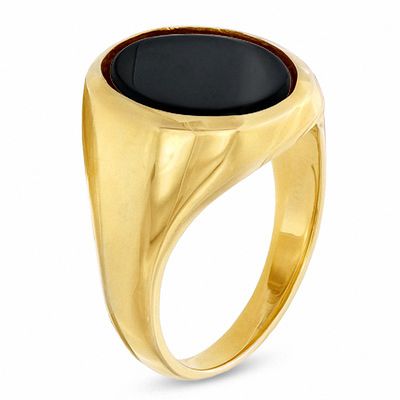 Men S Oval Onyx Ring In 10k Gold Zales Men S Oval Onyx Ring In 10k Gold Zales