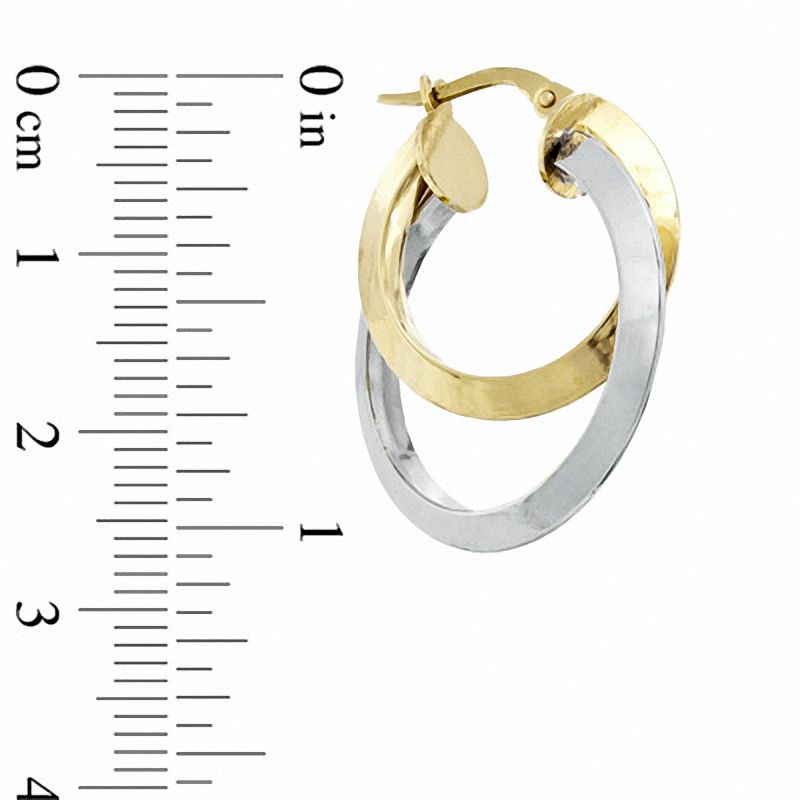 Main Image 2 of Double Hoop Earrings in Sterling with 14K Gold Plate