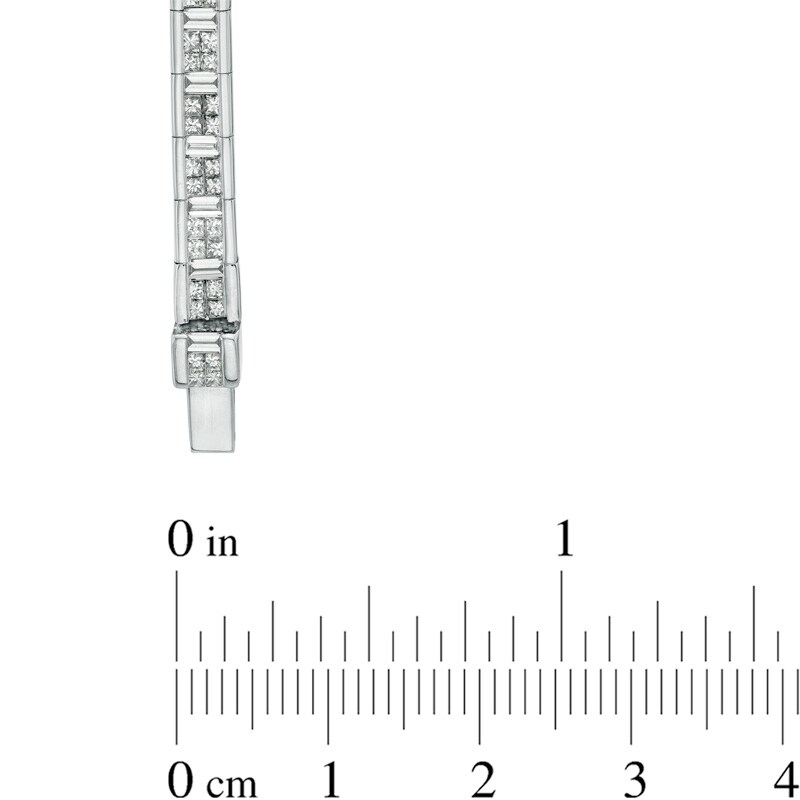 Main Image 2 of 4-3/8 CT. T.W. Princess-Cut Diamond Tennis Bracelet in 14K White Gold