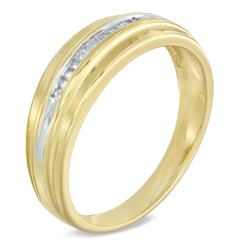 Men's 1/6 CT. T.W. Baguette Diamond Wedding Band in 10K Gold