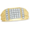 Thumbnail Image 0 of Men's 1/2 CT. T.W. Diamond Ring in Sterling Silver and 14K Gold Plate