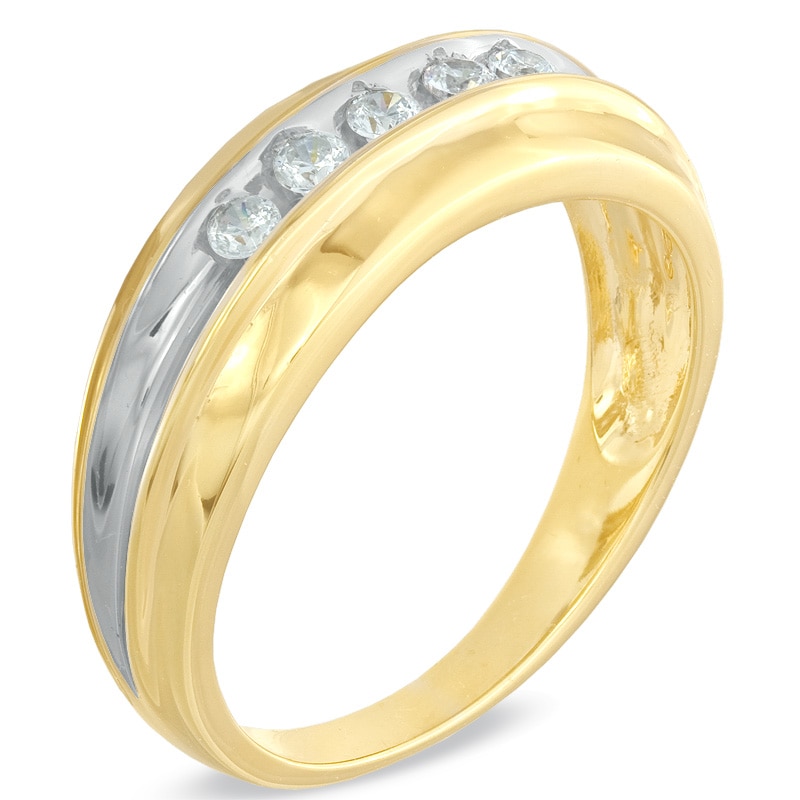 Main Image 2 of 1/4 CT. T.W. Diamond Five Stone Wedding Band in 10K Gold