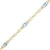 Thumbnail Image 1 of Aquamarine Scroll Bracelet in 10K Gold