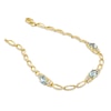 Thumbnail Image 1 of Aquamarine Scroll Bracelet in 10K Gold