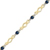 Thumbnail Image 1 of Blue Sapphire and Diamond Accent Infinity Link Bracelet in 10K Gold