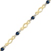 Thumbnail Image 0 of Blue Sapphire and Diamond Accent Infinity Link Bracelet in 10K Gold