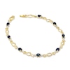 Thumbnail Image 1 of Blue Sapphire and Diamond Accent Infinity Link Bracelet in 10K Gold