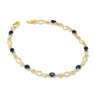 Glitzs Jewels Gold Tone Over Sterling Silver Multi-Gemstone Simulated Diamond Accent Infinity Link Bracelet,7'' Glitzs Jewels Gold Tone Over Sterling Silver Multi-Gemstone Simulated Diamond Accent Infinity Link Bracelet,7''