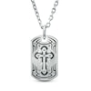 Thumbnail Image 1 of Black & Blue Jewelry Co. Diamond Accent Tribal Cross Dog Tag Pendant in Stainless Steel - 30"