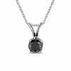 Thumbnail Image 1 of 1/2 CT. Black Diamond Solitaire Pendant in 10K White Gold - 17"
