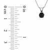 Thumbnail Image 1 of 1/2 CT. Black Diamond Solitaire Pendant in 10K White Gold - 17"