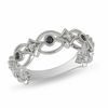 Thumbnail Image 1 of 1/6 CT. T.W. Enhanced Black and White Diamond Band in Sterling Silver